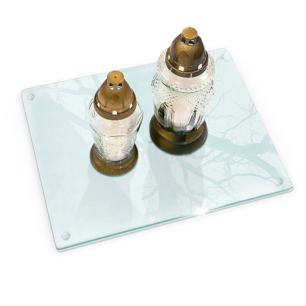 Round grave candle coaster transparent
