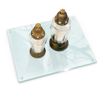 Round grave candle coaster transparent