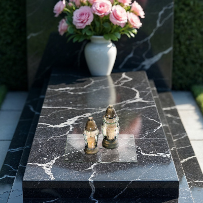 Round grave candle coaster transparent