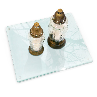 Round grave candle coaster transparent