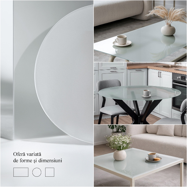 Square glass to coffee table Semitransparent