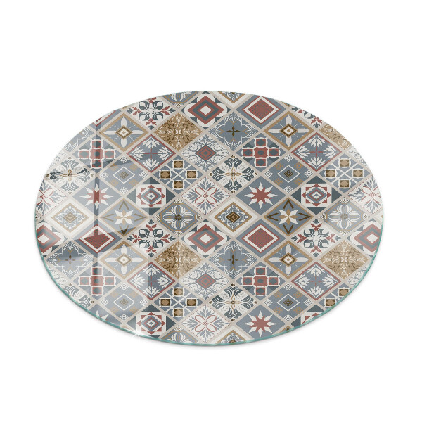 Glass table Mosaic pattern with ornaments