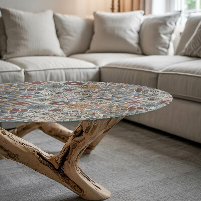 Glass table Mosaic pattern with ornaments