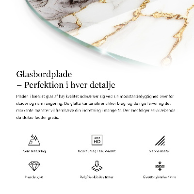 Glass table Mosaic pattern with ornaments