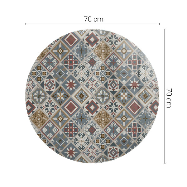 Glass table Mosaic pattern with ornaments