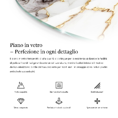 Glass table Elegant marble with veins