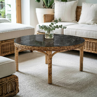Glass table Veined marble pattern