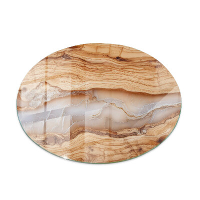Glass table Natural wood with resin