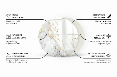 Glass table Marble pattern with veins