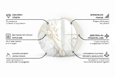 Glass table Marble pattern with veins