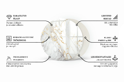 Glass table Marble pattern with veins