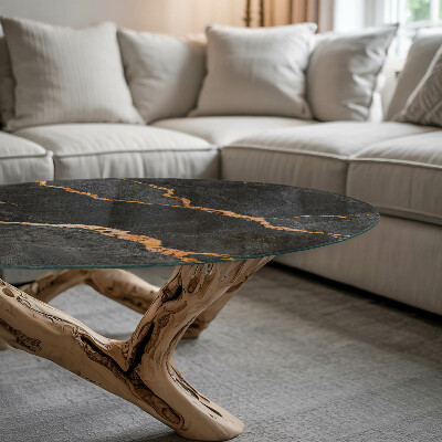 Glass table Marble pattern with veins