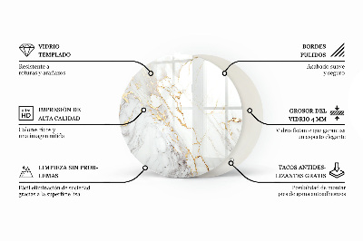 Glass table Marble pattern with veins