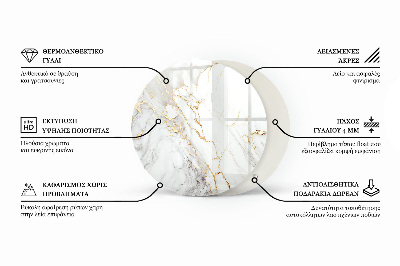Glass table Marble pattern with veins