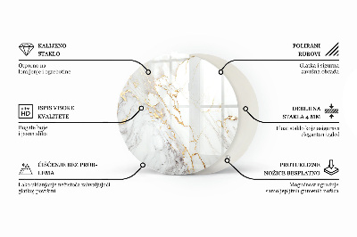 Glass table Marble pattern with veins