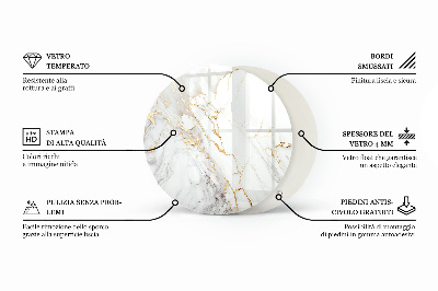 Glass table Marble pattern with veins