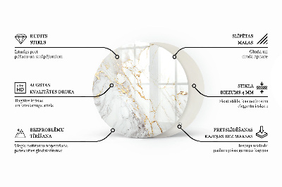 Glass table Marble pattern with veins