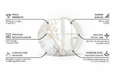 Glass table Marble pattern with veins