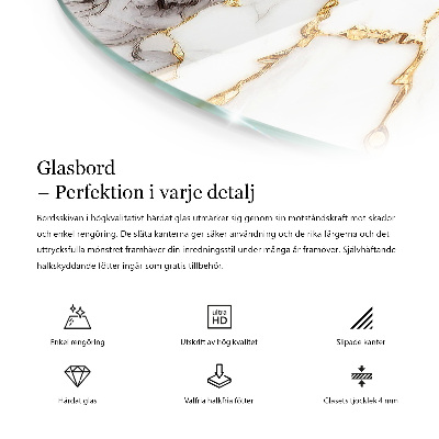 Glass table Marble pattern with veins