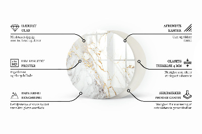 Glass table Marble pattern with veins
