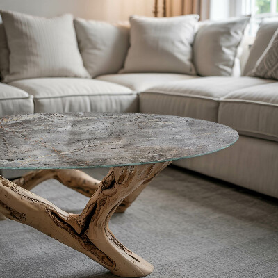 Glass table Natural marble pattern