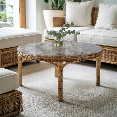Glass table Natural marble pattern