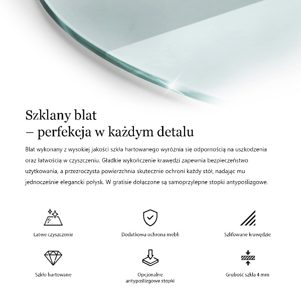 Round transparent glass to coffee table