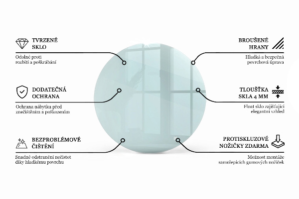 Glass to coffee table Round transparent