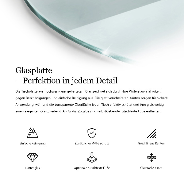 Round transparent glass to coffee table