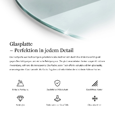 Glass to coffee table Round transparent