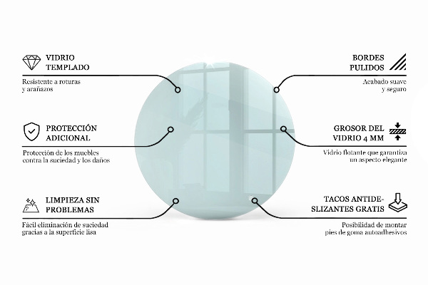 Round transparent glass to coffee table