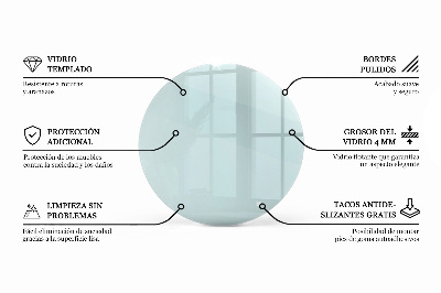 Glass to coffee table Round transparent