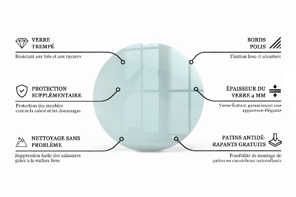 Glass to coffee table Round transparent