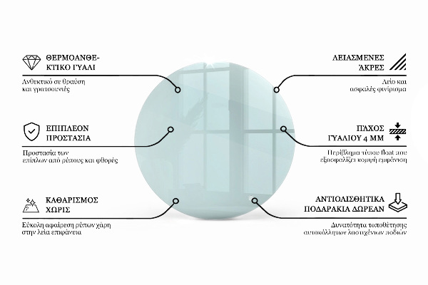 Round transparent glass to coffee table