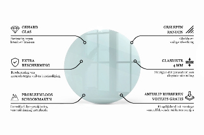 Glass to coffee table Round transparent