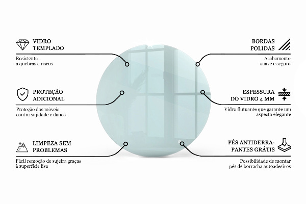 Round transparent glass to coffee table