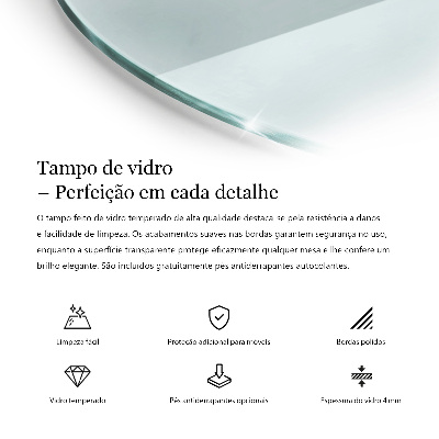 Round transparent glass to coffee table
