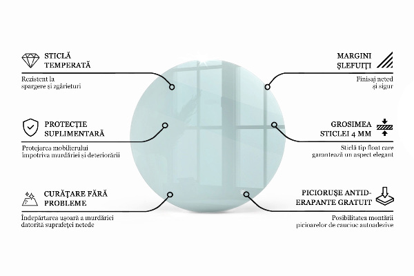 Glass to coffee table Round transparent