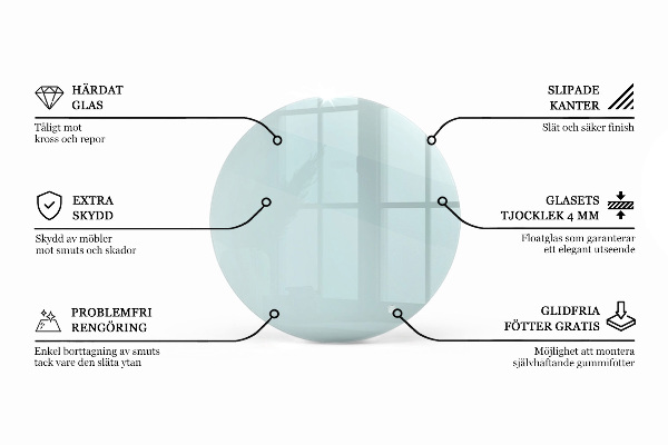 Round transparent glass to coffee table