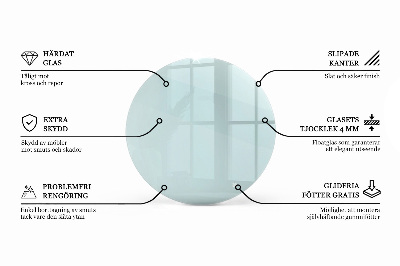 Glass to coffee table Round transparent