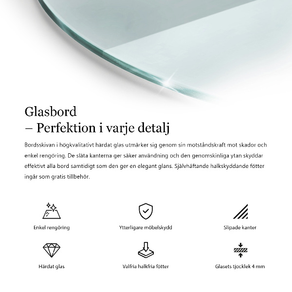 Round transparent glass to coffee table