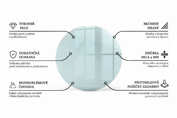Glass to coffee table Round transparent