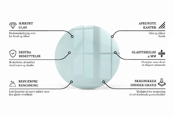 Glass to coffee table Round transparent