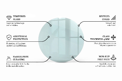 Glass to coffee table Round transparent