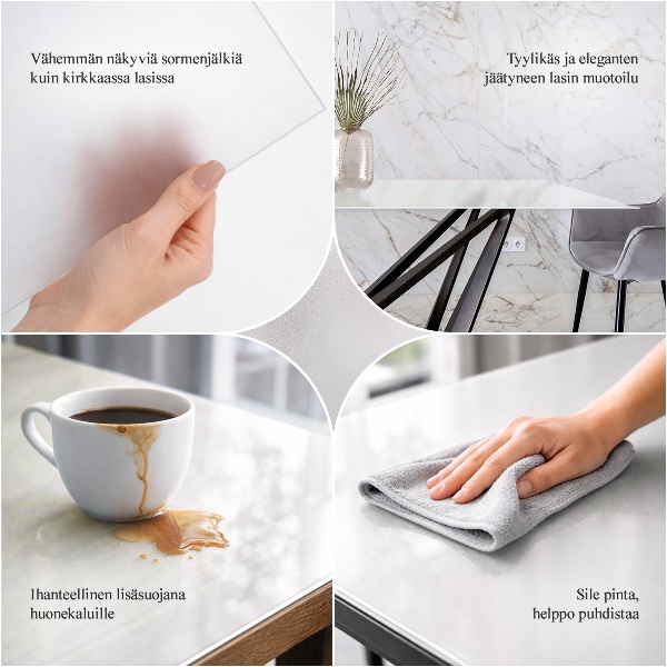 Rectagular glass to coffee table Semitransparent