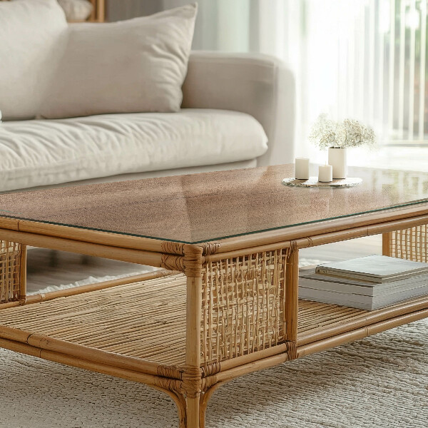 Rectangular table top The charm of natural wood
