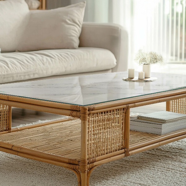 Rectangular table top Marble-like pattern