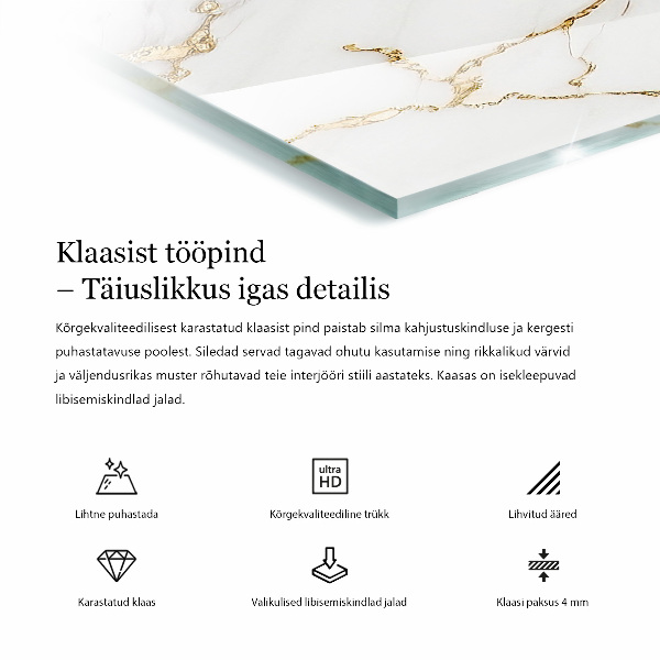 Rectangular table top Pure white