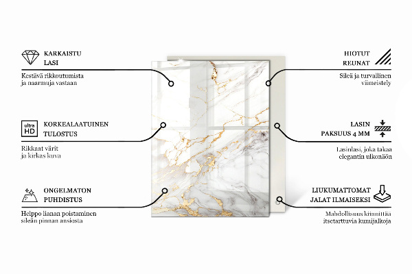 Rectangular table top Pure white