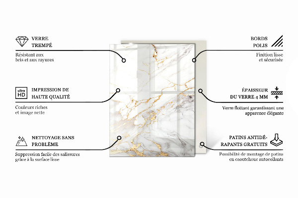 Rectangular table top Pure white